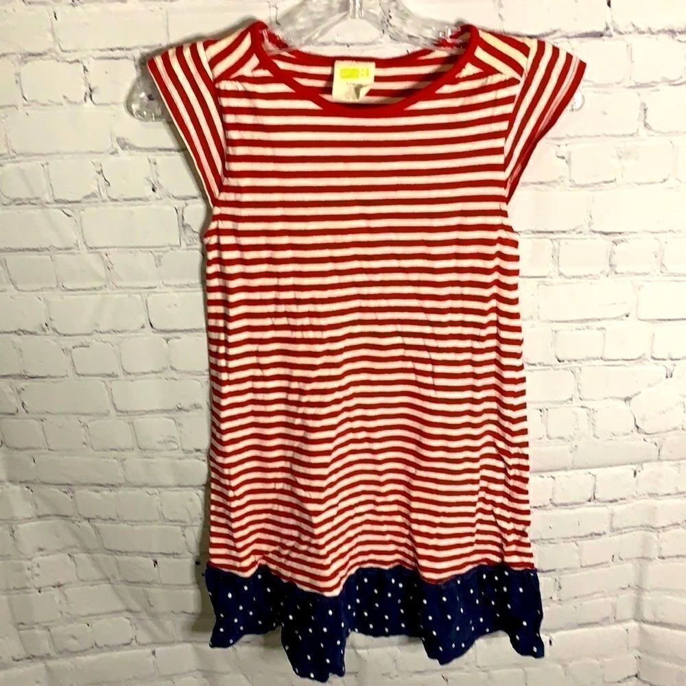 Crazy 8 Patriotic Red White Blue Dress - L